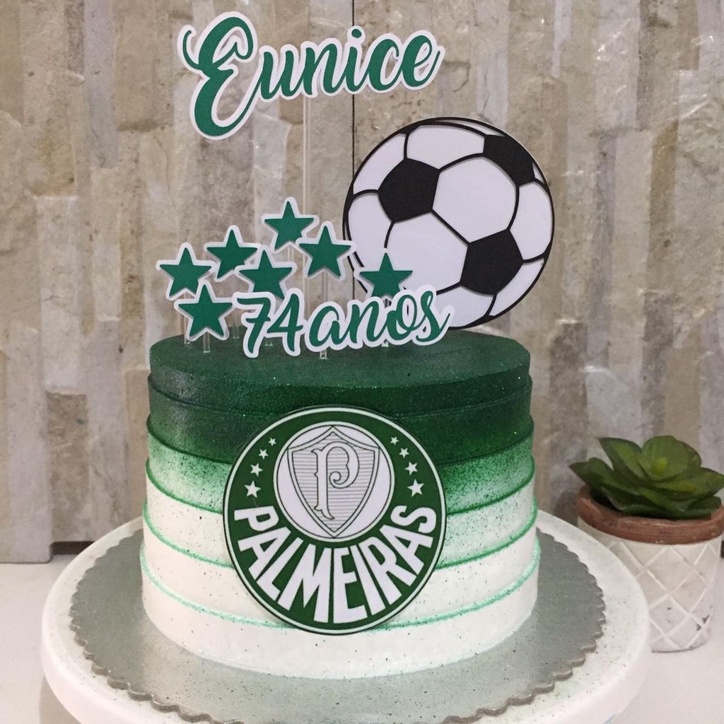 Topo Topper de Bolo Aniversário - Tema "PALMEIRAS" | Shopee Brasil