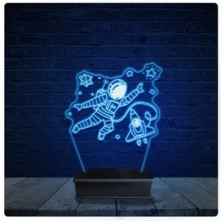 Luminária Led Acrilico Abajur - Astronauta Desenho 34