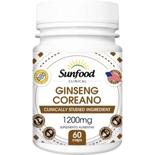 Ginseng Coreano 1200mg 60 cápsulas - Sunfood