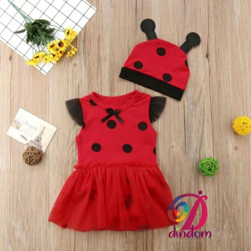 Romper jardineira joaninha para bebe meninas fantasia Shopee Brasil