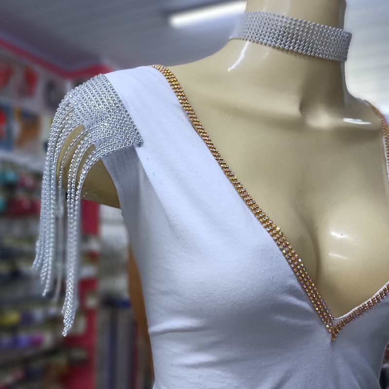 Par de Ombreira de Strass Carnaval Customização Abadá