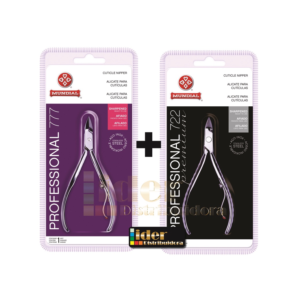 Kit Mundial Alicate 777 + Alicate 722 de Cutícula Profissional de Inox ...