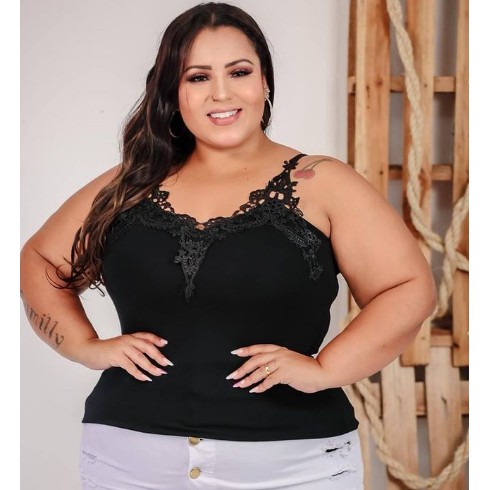 Blusas de best sale alcinha plus size