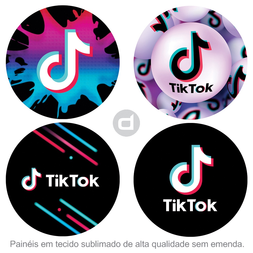 Adesivo redondo tik tok png