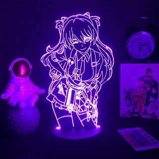 EVA Anime NEON GENESIS EVANGELION Asuka Langley Soryu Figure Lâmpada Led Noturna 23