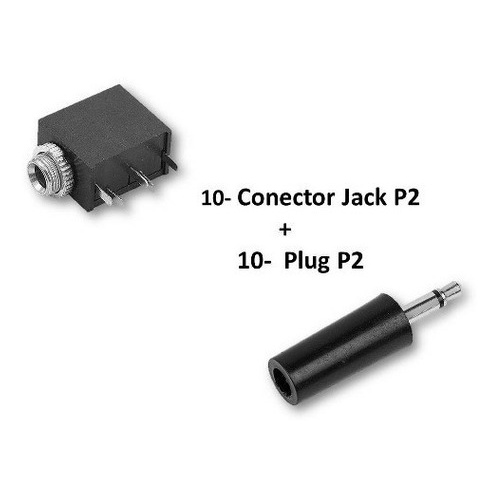 10 Pares P2 Jack Stereo + Plug P2 (3,5mm) | Shopee Brasil