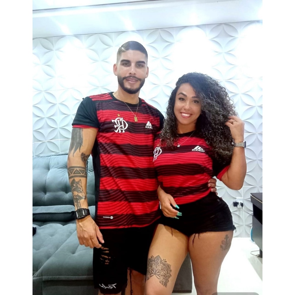 Kit Casal Camisas do Flamengo Edição 2022 - Vai Uma Feminina e Uma Masculina - Super Premium