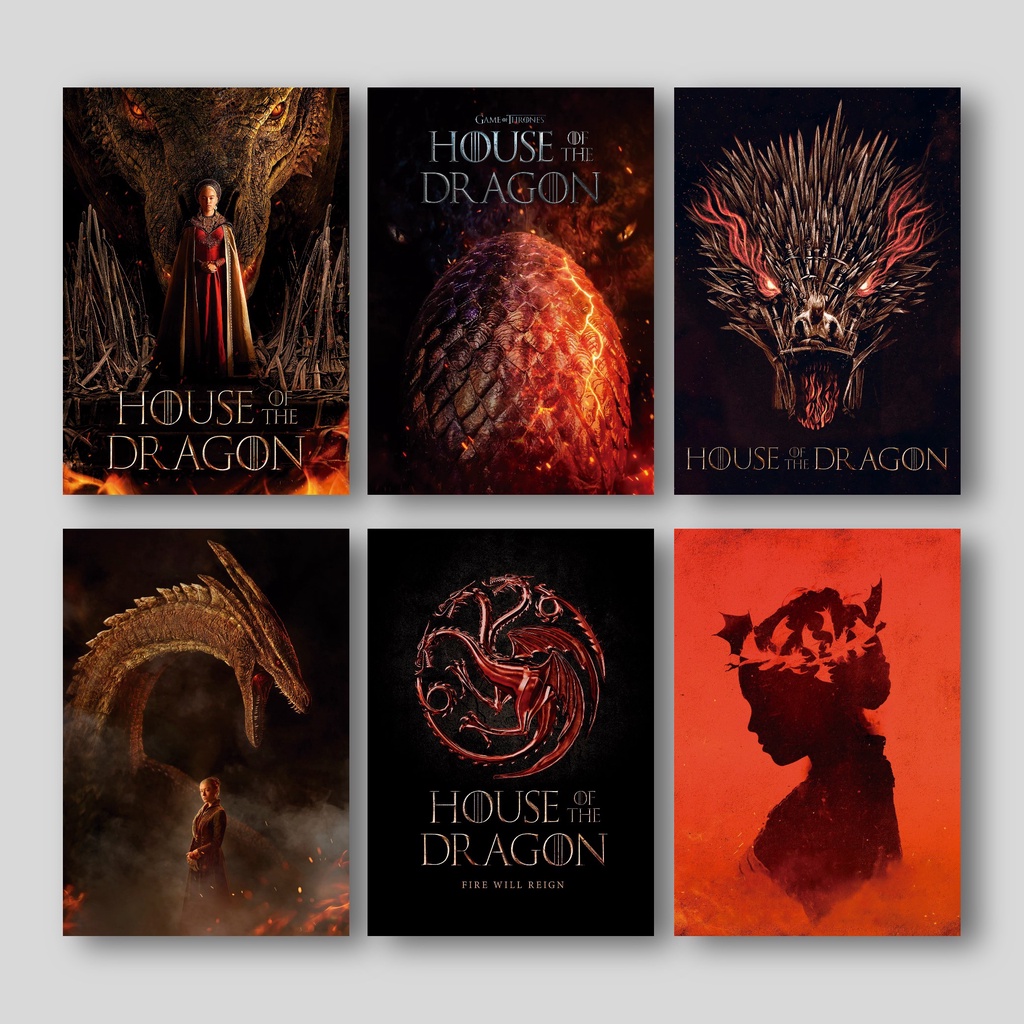 Quadro Placa Decorativa House of the Dragon Game of Thrones Casa do Dragao
