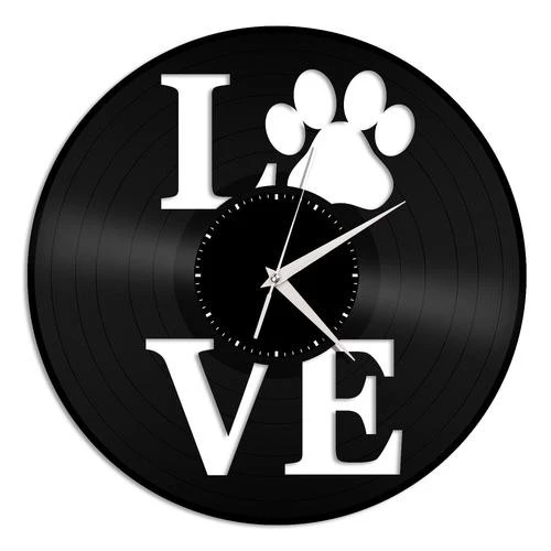 Love Pet, Amo Animais - Relógio Disco De Vinil Decoração