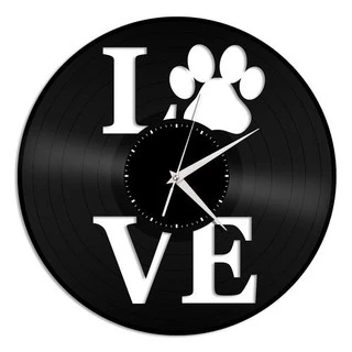 Love Pet, Amo Animais - Relógio Disco De Vinil Decoração