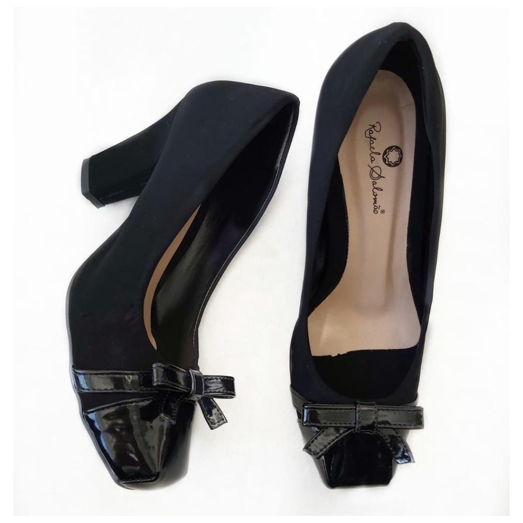 Peep toe cheap fechado preto