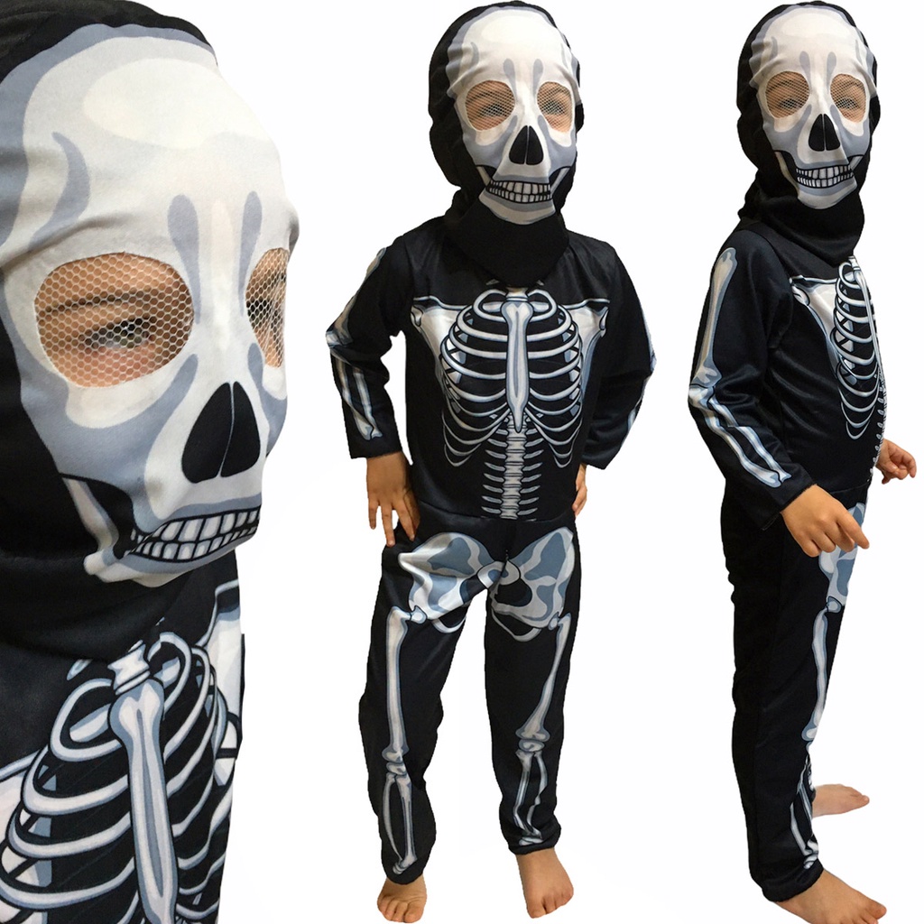 Fantasia Infantil Halloween Dia Das Bruxa Caveira Esqueleto