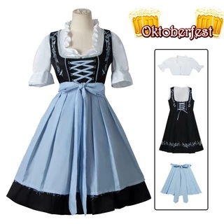 Oktoberfest Conjunto Vestido Feminino Para Fantasia Dirndl/Bavária Tradicional/Alemanha/Festival De Cerveja