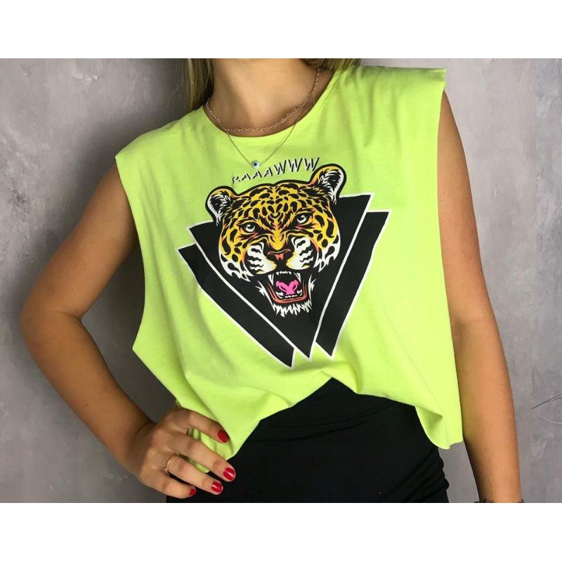 Cropped Tigre regata - moda blogueira