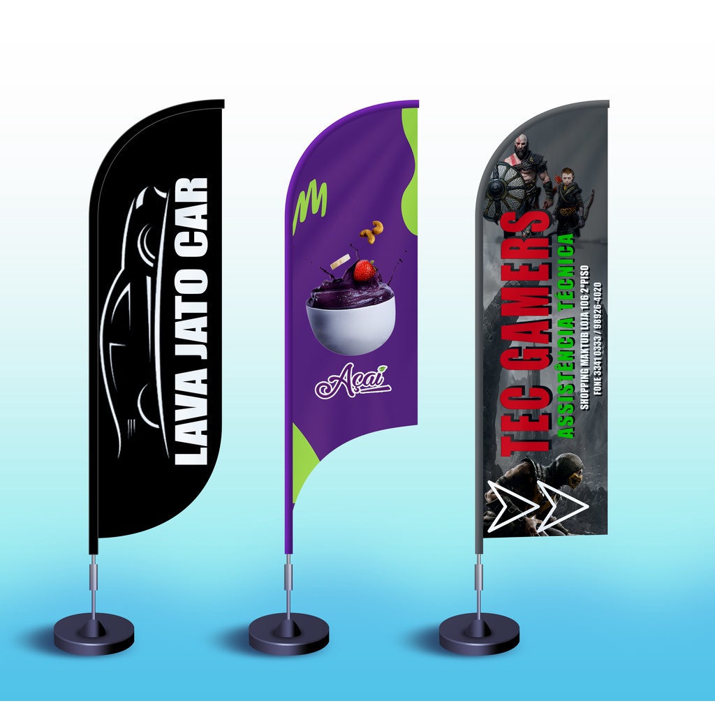 Wind Flag Banner com haste (3 metros)
