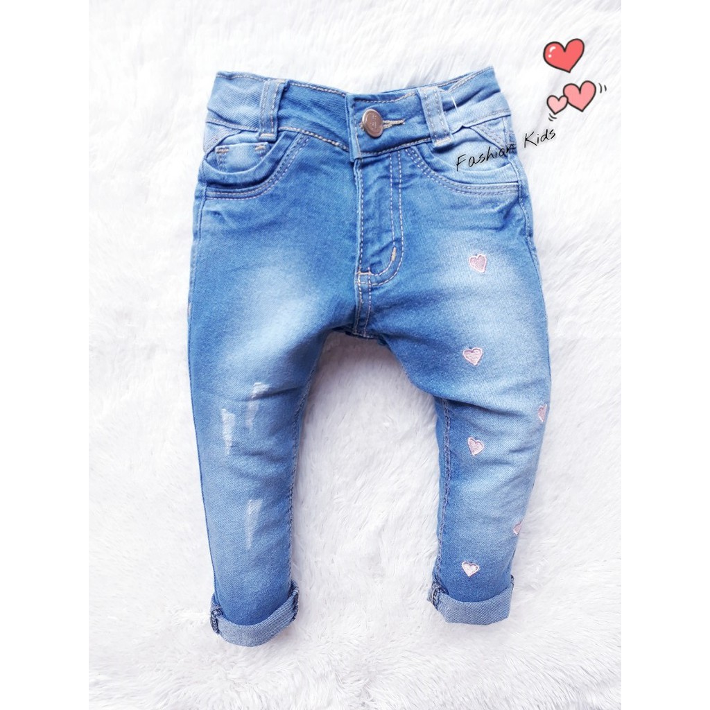 Calça jeans best sale infantil bebe