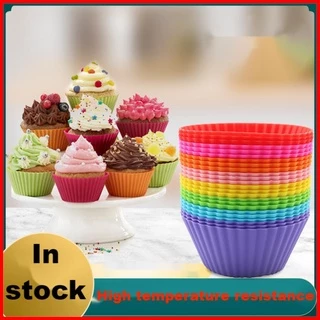 32 peças Forminhas Silicone Cupcake Conjunto De Copos De Muffin De Silicone Para Assar Bolo Redondo Fácil De Limpar Reutilizável