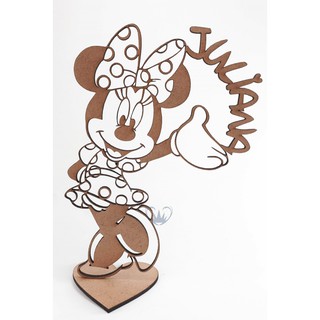 10 Centro de mesa Minnie e Mickey Personalizado 12 cm MDF