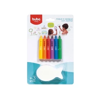 Giz Lapis Risque E Apague Facil Com Esponja Desenho 7472 - Buba