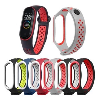 Pulseira Mi Band 3 e 4 Silicone Sport Bi-Color Respirável Anti-Suor p/ Xiaomi MiBand 3 e 4 - Envio Imediato