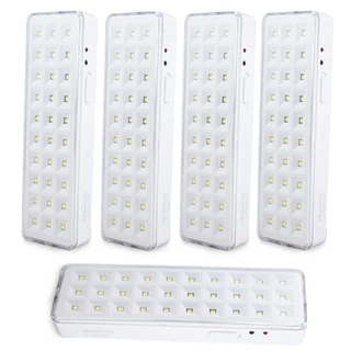 Kit 5 Luminaria Emergencia Lampada 30 Leds Recarregavel Bivolt Segurimax