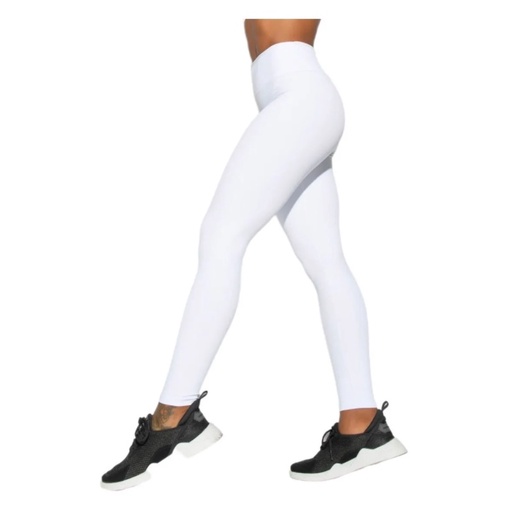 Calça Legging K2B Original Branca Cós Alto Não Transparente Tecido