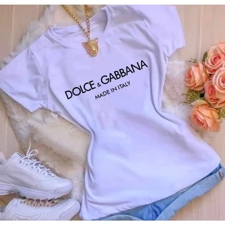 Camiseta Feminina Dolce Gabbana Blusa Baby Look 100% Algodão