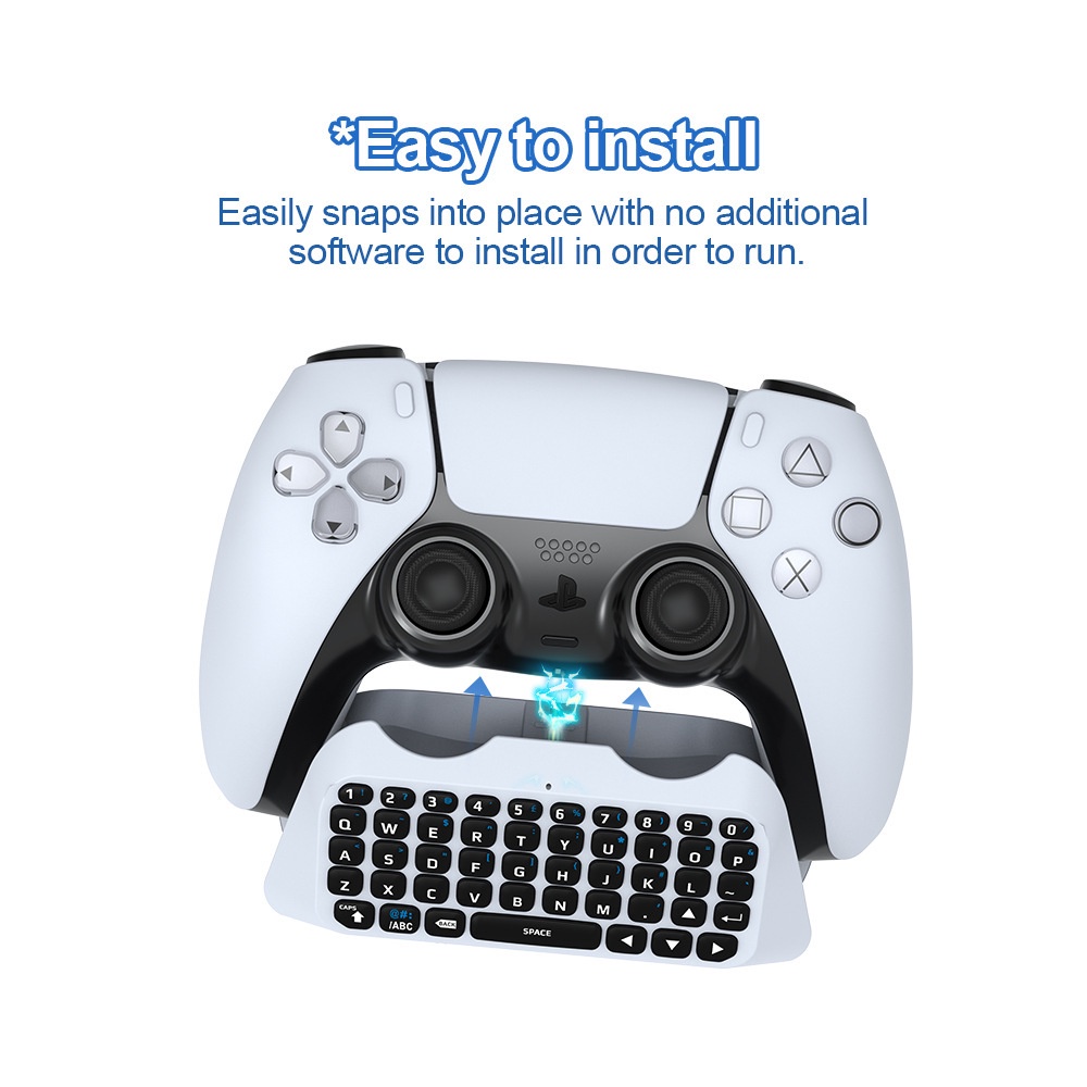 Novo Teclado Sem Fio 3.0 Controlador Chat Pad Para Playstation 5 PS5 ...