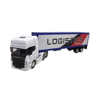 Miniatura Caminhão Scania V8 R730 Carreta Baú Escala 1-64