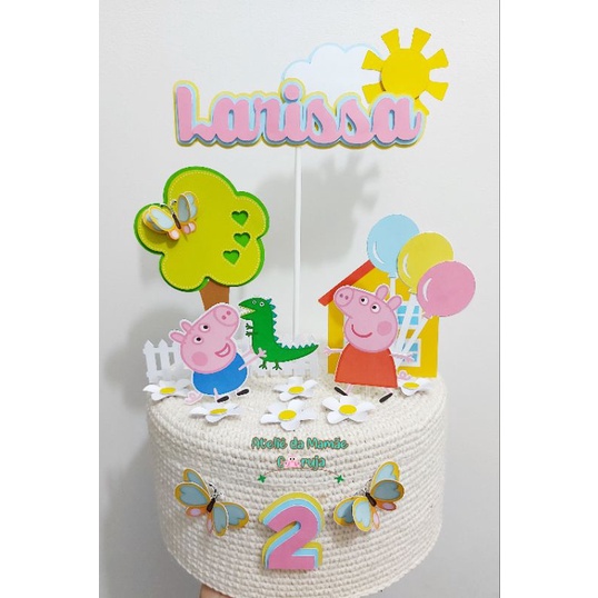 Topo de bolo Peppa Pig  Peppa pig birthday party, Peppa pig party, Peppa  pig birthday