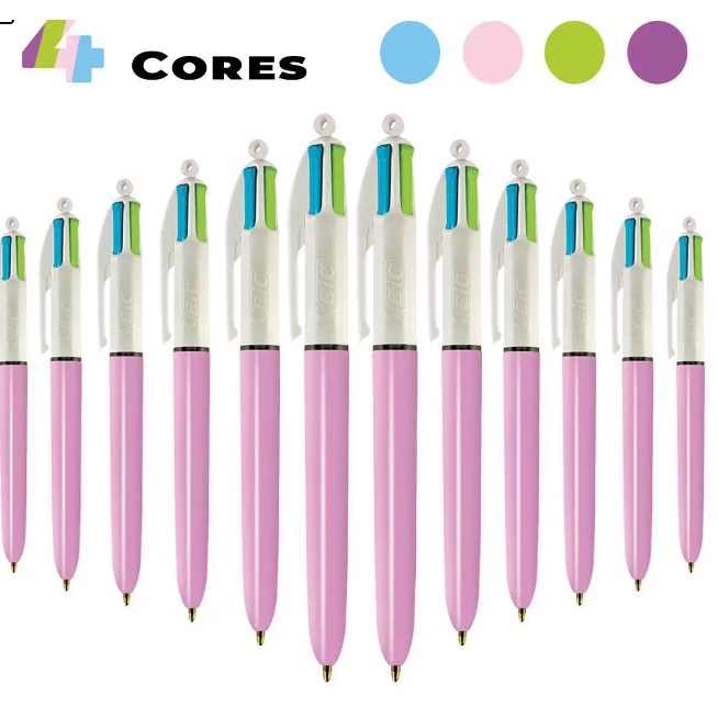 CANETA 4 CORES BIC FASHION ROSA | Shopee Brasil