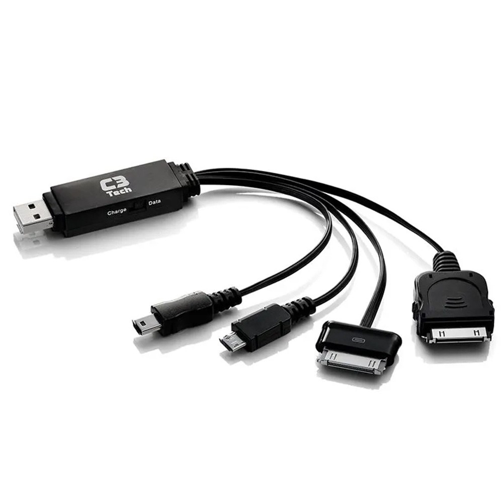 Cabo Carregador Multifunção 3x1 Transfere Usb+dados Uc-14 C3TECH ...