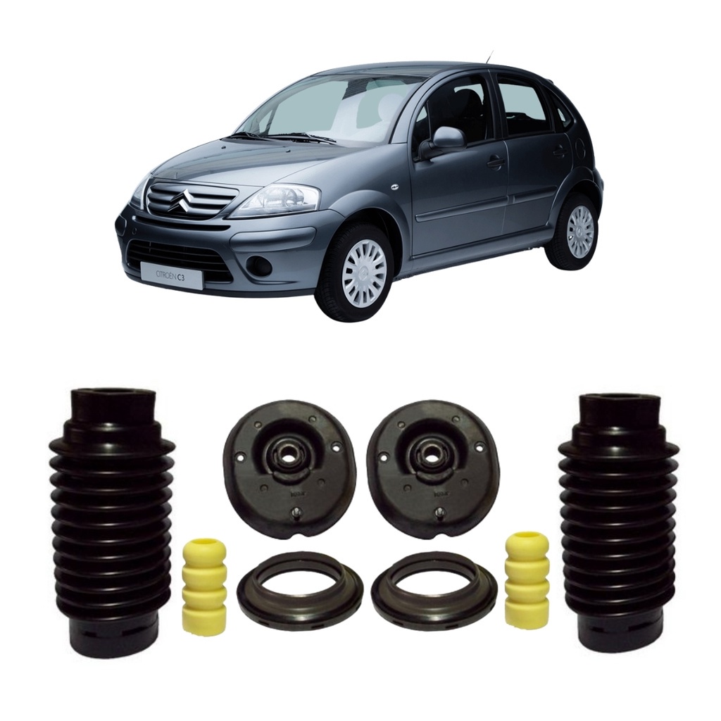 Kit Batente Coxim Rolamento Amortecedor Dianteiro Citroen C3 Todos os
