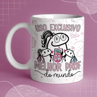 Caneca Uso Exclusivo da Melhor Professora de Porcelana Flork Personalizada para Atacado Revender Presente Lembrancinha