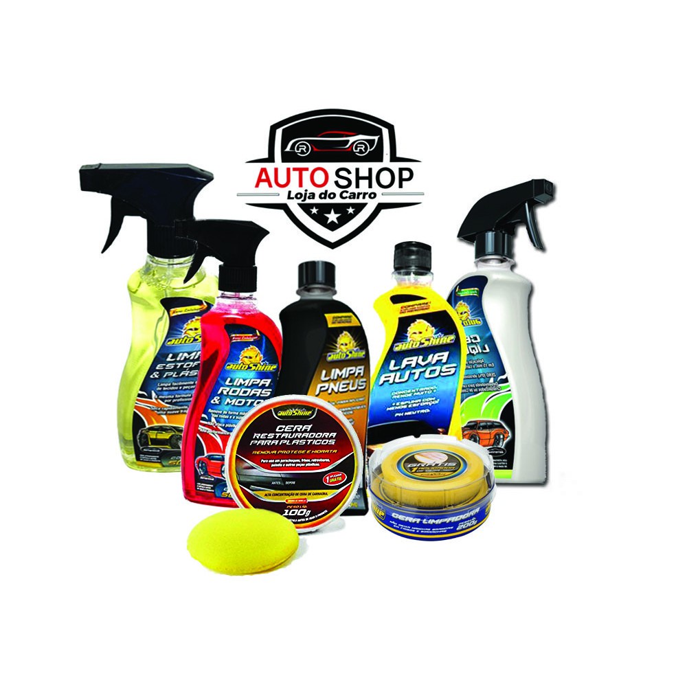 Kit Limpeza Automotiva Autoshine 7 Produtos Limpa Interiores Limpa ...