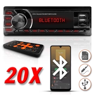 Kit 20 Rádios Mp3 Universal Player Usb Bt Sd Pen Drive Som Automotivo