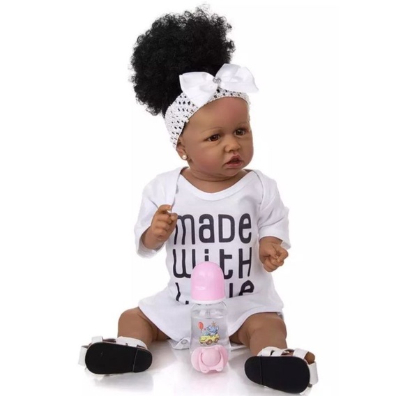 Bebê Reborn Menina Afro Negra