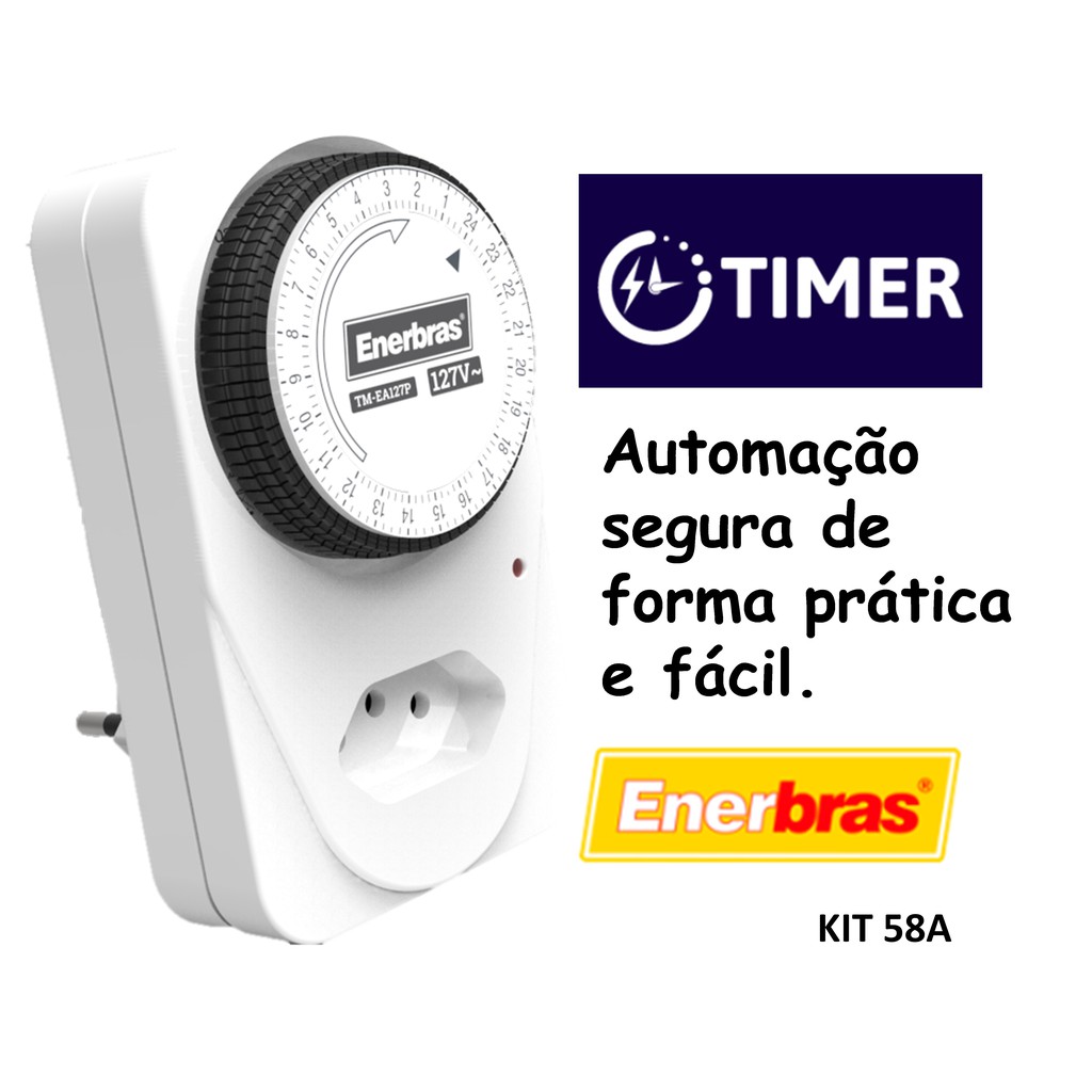 Temporizador Timer Analógico De Tomada 127V e 220V - Bivolt - 96 ...