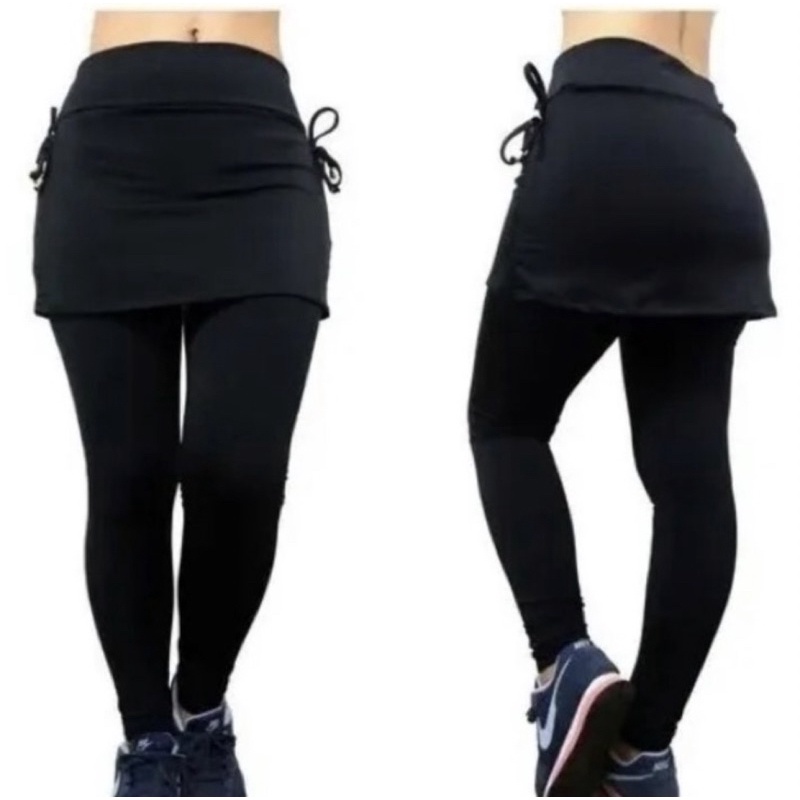 Calça legging com saia sales academia