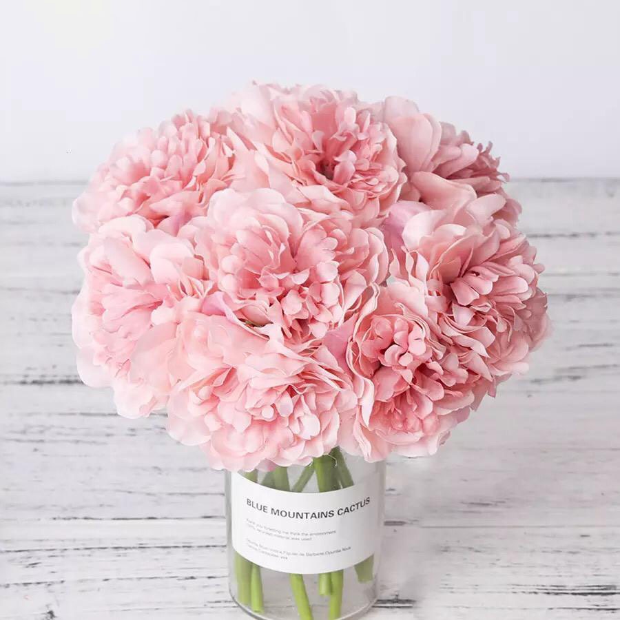 Flores Peônias Artificiais Buquê KIT 5 unidades