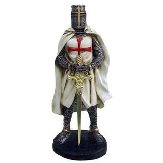 Guerreiro Templário Médio com Espada Boneco Medieval Resina em Oferta na Shopee
