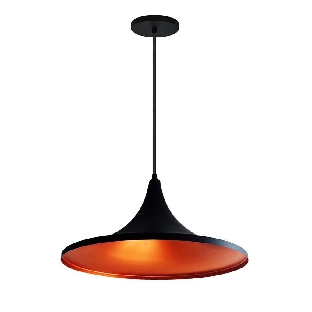Luminária Pendente Tom Dixon Chapéu Preto /Cobre