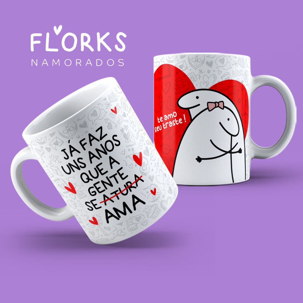 Caneca Flork Namorados Apaixonados Complicada E Perfeitinha Caneca Branca