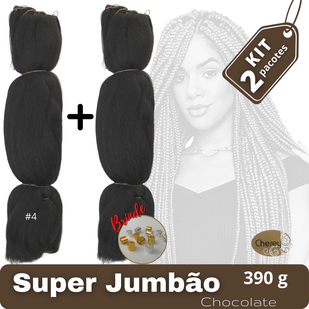 Super Jumbo Cherey Jumbão Para Tranças Box Braid Nagô Dread 60 cm