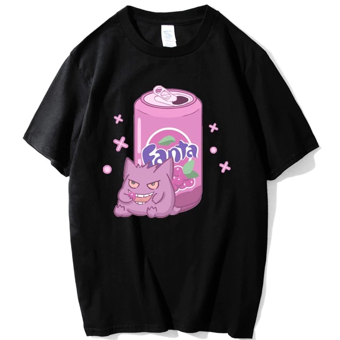 Camiseta Basica Algodão Pokebola Anime Pokemon Gengar Roxo - Rosa Claro