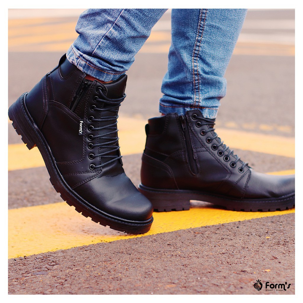 Coturno Bota Masculina Motoqueiro Roqueiro Promoção Original Confortável