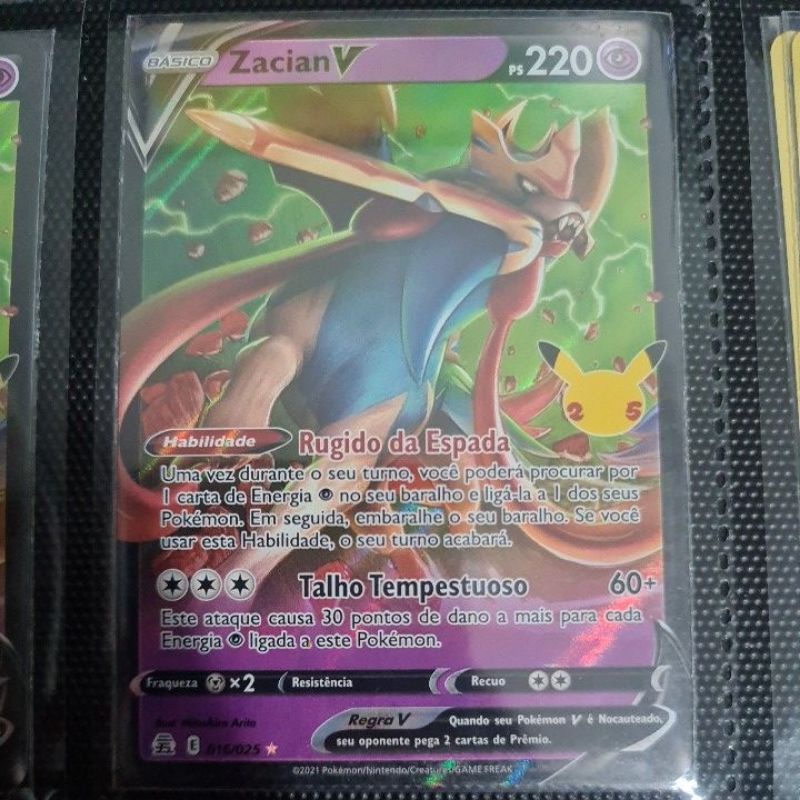 Zacian V Foil Pokémon Carta Em Português 16/25