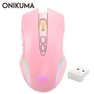 Onikuma Cw905 Mouse Gamer Com Fio Ou 2.4ghz Sem Fio Recarregável 3600 Dpi Rosa Para Computador / Laptop Menina Gamer