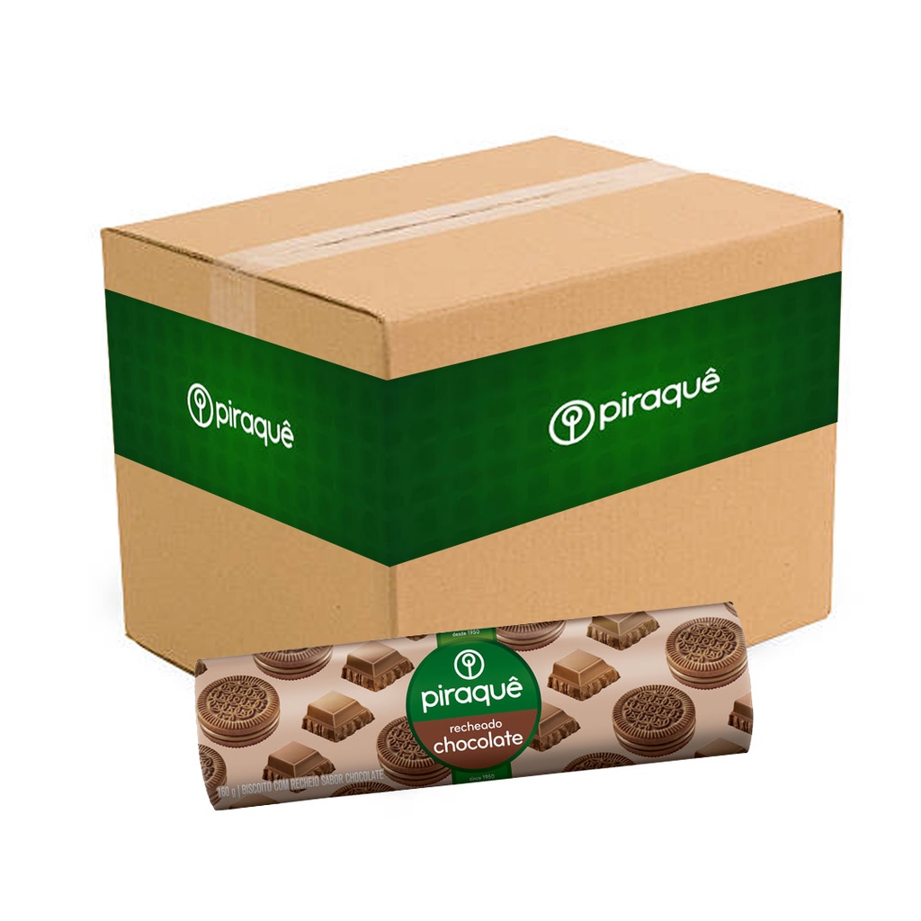 Biscoito Recheado Chocolate 160g c/20 - Piraque