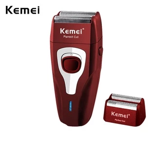 Kemei Barbeador Elétrico Sem Fio Perreto Lâmina Flutuante Dupla Com De Corte Pop-up Recarregável KM-1123